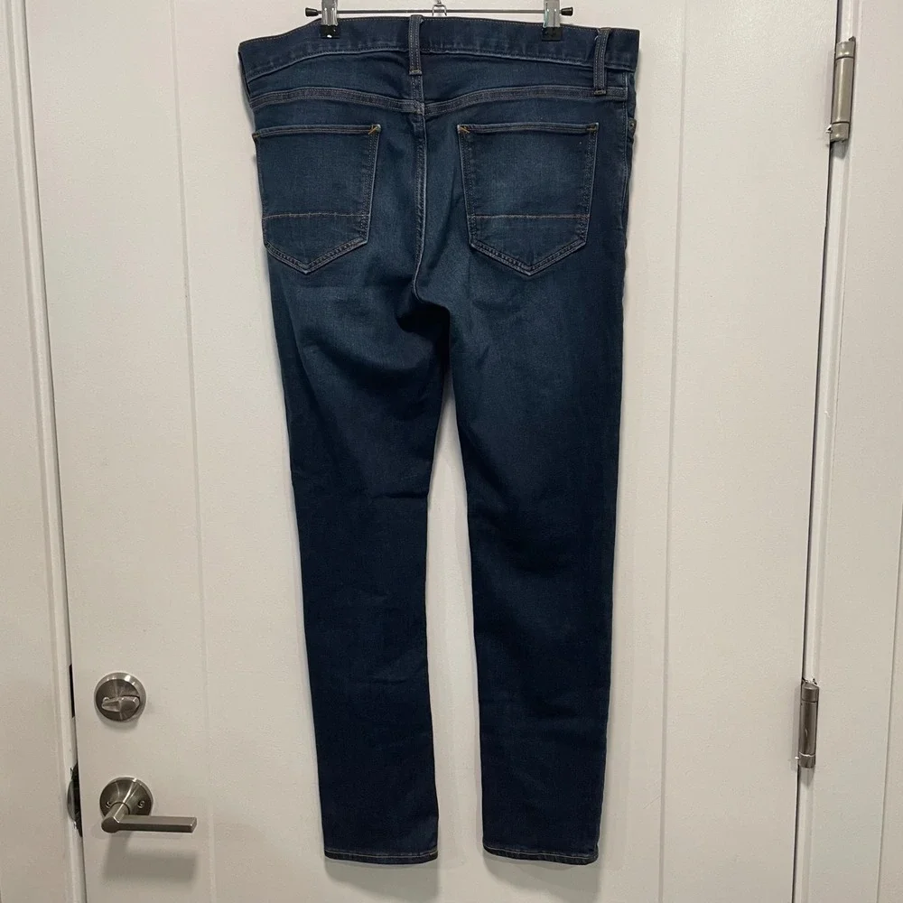 Banana Republic Mens Travel Jeans Skinny Fit Dark Wash Denim Pants 34x32